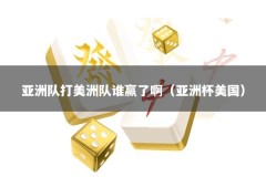 亚洲队打美洲队谁赢了啊（亚洲杯美国）